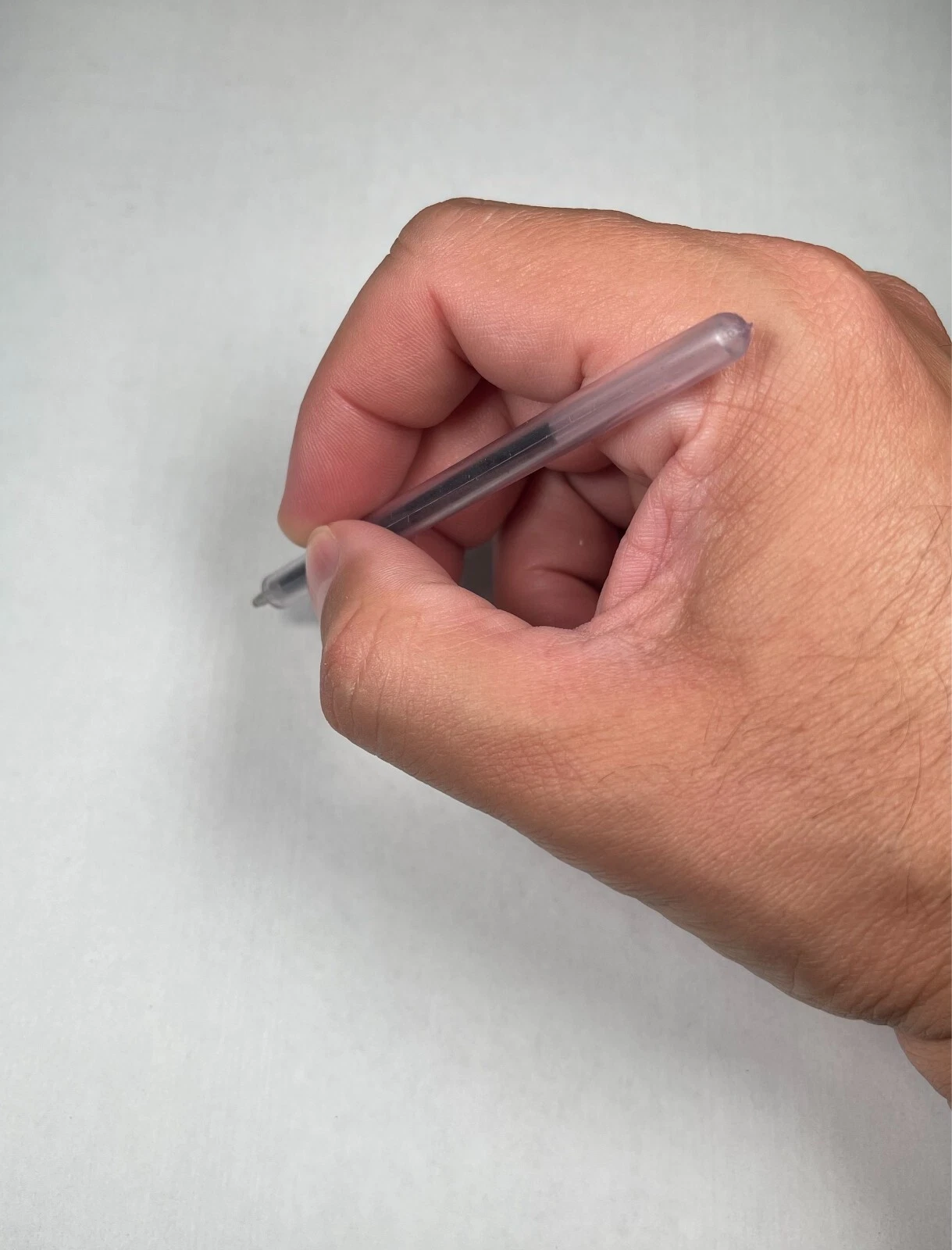Flexible safety pen held naturally while writing